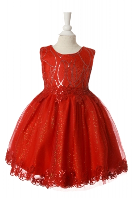 Girls Dress Style 10006 - Beautiful Sleeveless Infant Dress with Sequins and Glitter in Choice of Co